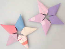 组合五角星的折法 立体五角星折纸图解