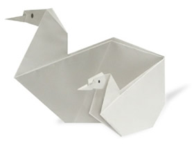 如何折纸母子天鹅 两个白天鹅的折法