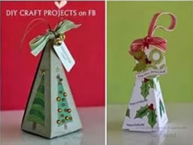 圣诞糖果盒的折法 折纸圣诞糖果纸盒图解
