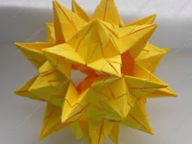 有难度纸花球的折法 复杂花球折纸图解