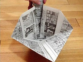 如何折叠簸箕的方法 旧报纸折簸箕的折法图解