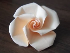 怎么简单折纸玫瑰花 手工折纸简易玫瑰花图解