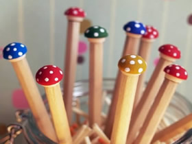 怎么做可爱蘑菇铅笔 可爱铅笔手工改造方法
