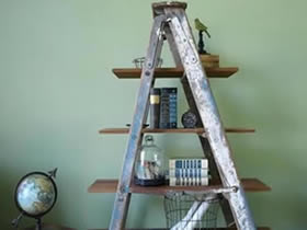 装修用梯子怎么利用 旧梯子制作收纳架方法
