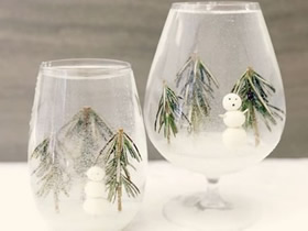 怎么做雪景装饰杯方法 冬天雪景装饰摆件制作