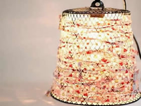 垃圾桶制作漂亮灯罩 DIY浪漫灯饰的方法