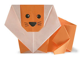 幼儿折纸小狮子怎么折 简单小狮子的折法图解