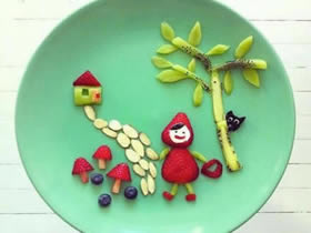 可爱的水果点心摆盘图片 可以和孩子一起玩！