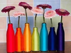 怎么做彩色玻璃花瓶 玻璃瓶手工制作花瓶图解