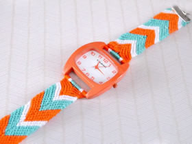 怎么编织手表表带图解 三色绳编表带的编法