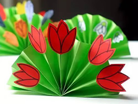 怎么简单折纸花圃图解 幼儿手工折纸花丛方法