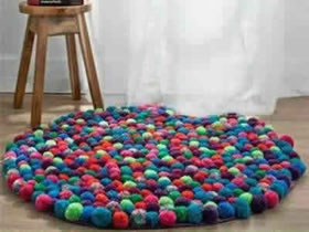 怎么做毛线球地毯图解 毛线手工制作地毯教程