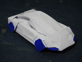 怎么折纸小轿车图解 立体小汽车的折法图解