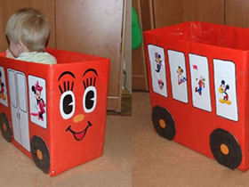 怎么做纸箱汽车图解 废纸箱制作儿童玩具车