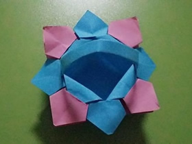 怎么折纸小花篮的方法 手工简单纸花篮的折法