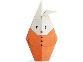 怎么折纸卡通兔子图解 幼儿手工折叠兔子教程
