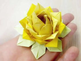 怎么折纸祈福莲的方法 手工立体莲花折法图解