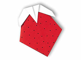 怎么简单折纸草莓图解 幼儿手工草莓的折法