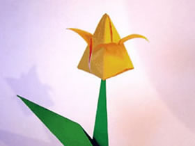 怎么简单折纸郁金香 手工郁金香花的折法图解
