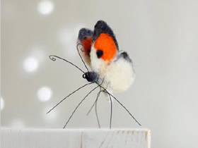 美丽的小装饰！手工制作羊毛毡蝴蝶的作品图片
