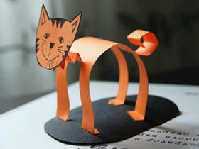 怎么做立体猫咪的方法 卡纸手工制作可爱小猫