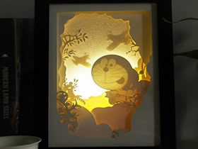 手工立体纸雕作品图片 DIY唯美的童话场景灯饰