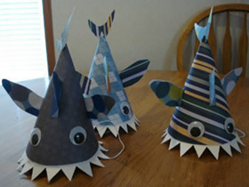 怎么做儿童鲨鱼帽子 卡纸手工制作鲨鱼帽头饰