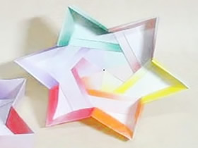 怎么折纸六角星礼品盒 手工六角纸盒子的折法