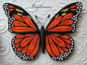 手工衍纸蝴蝶的作品图片 实在是太美了！
