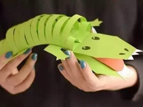怎么做立体鳄鱼的方法 卡纸手工制作能动鳄鱼