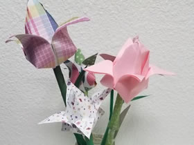 怎么做母亲节礼物纸花 折纸郁金香做母亲节插花
