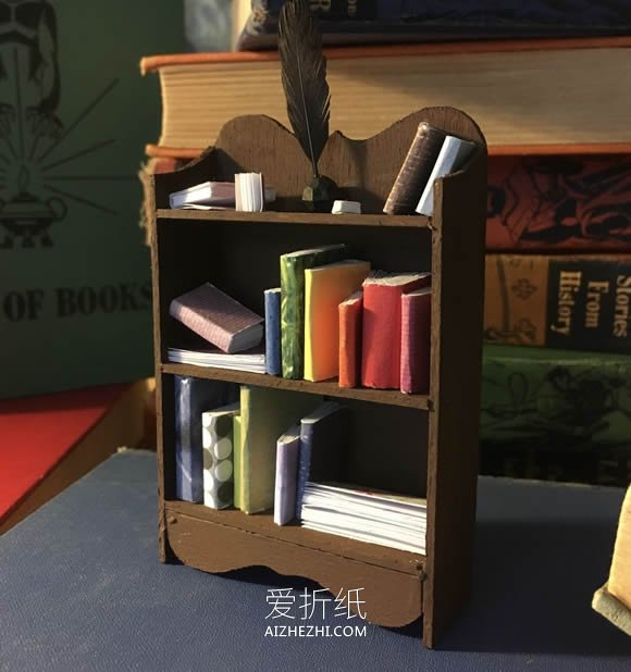 手工书柜模型折纸