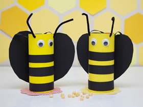 怎么简单做小蜜蜂收纳盒 废纸盒制作卡通蜜蜂