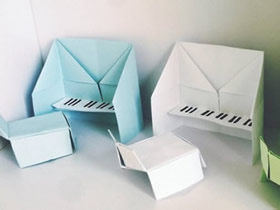 儿童怎么简单折纸钢琴的折法图解