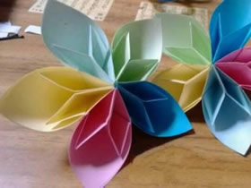 怎么简单手工折纸立体五瓣花的方法图解