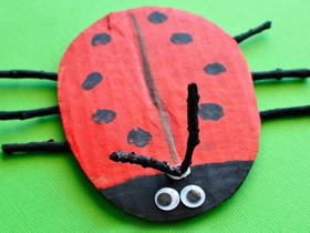 幼儿怎么用硬纸板制作七星瓢虫的教程