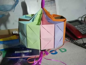 儿童怎么简单折纸中秋节灯笼的折法图解教程