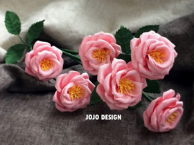 怎么做粉色纸藤玫瑰花的手工制作教程