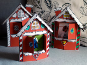 怎么做圣诞节小房子纸相框的手工制作教程
