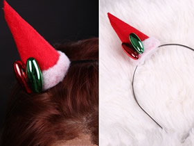 怎么做可爱圣诞派对圣诞帽发箍的制作方法