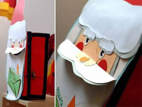 怎么用鞋盒做圣诞老人邮筒玩具的制作方法