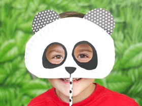 怎么用纸盘做大熊猫面具的制作方法教程
