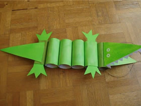 幼儿园怎么做卷纸芯鳄鱼的手工制作教程