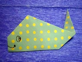 儿童怎么简单折纸鲸鱼的折法图解教程