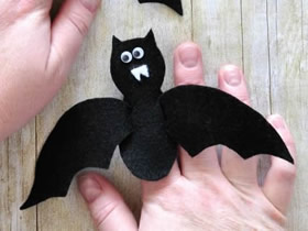 怎么做万圣节毛毡布蝙蝠手偶的制作方法