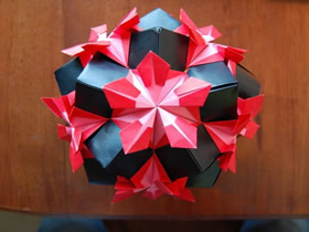 怎么手工做美丽纸花球的折纸过程图解