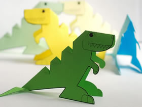 怎么用卡纸做立体恐龙的手工制作教程