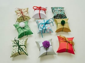 怎么用卡纸折纸四角礼品盒的折法过程图解