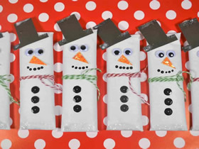 怎么做冬季圣诞节雪人糖果包装的制作方法