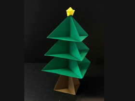 儿童怎么简单折纸圣诞树的折法过程步骤